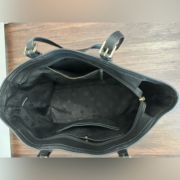 Tory Burch Black Leather Tote EUC - Picture 2 of 11